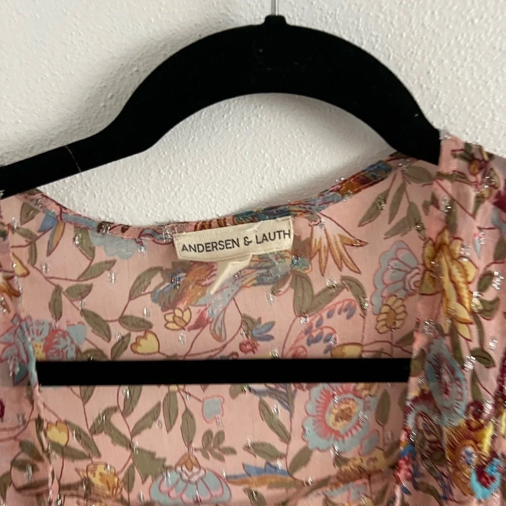 Anthropologie Andersen & Lauth Bella Shimmer Kimono Pink One size